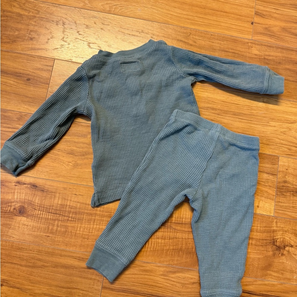Carter's Organic Waffle Knit Set in Blue - Picture 2 of 3